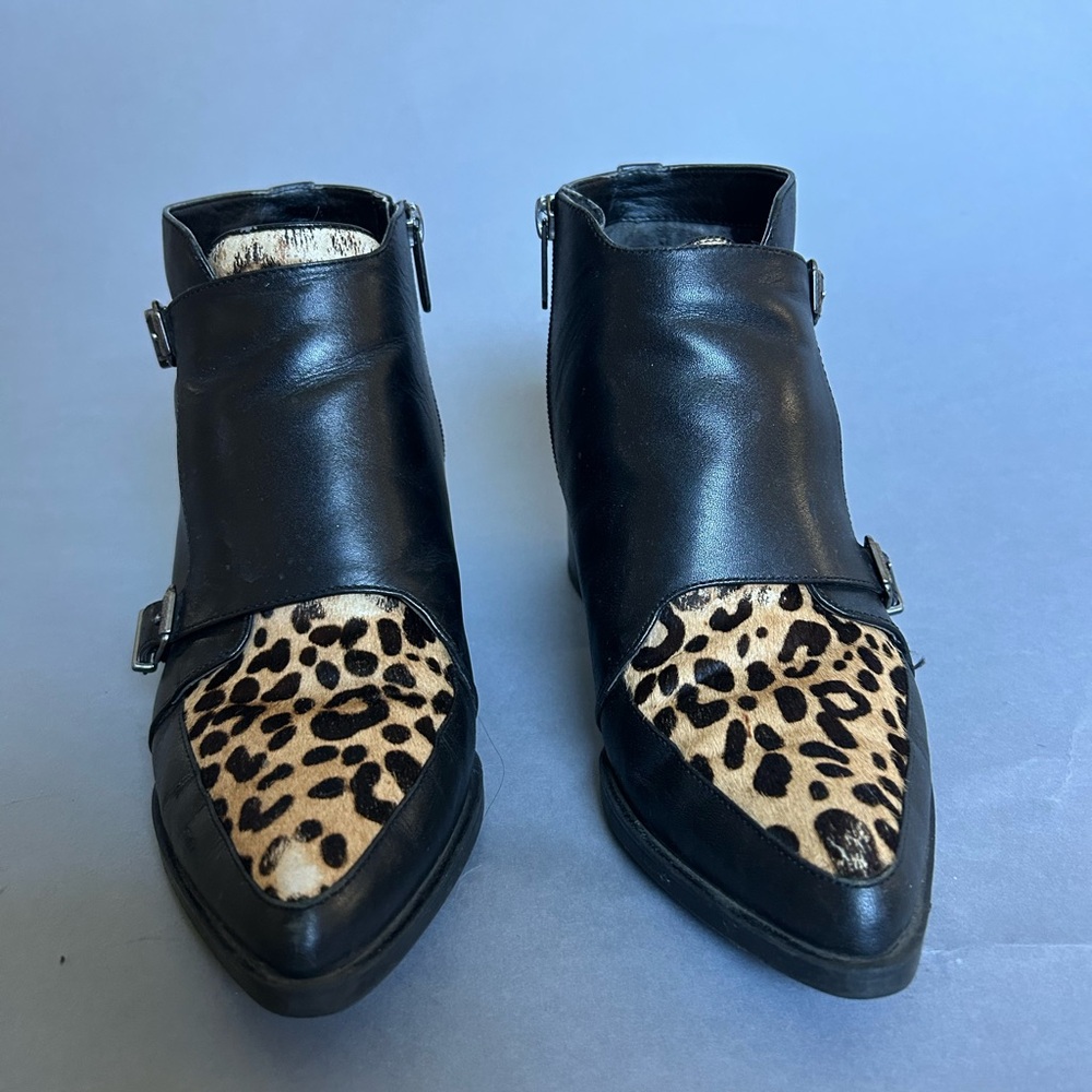 Leopard Print Black Ankle Boots from Circus by Sam Edelman